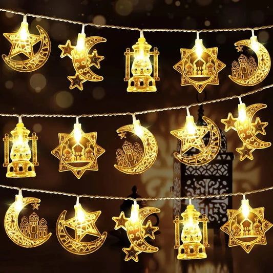 1.5M 10LED EID Mubarak LED String Lights Islam Muslim Festival  Ramadan Decoration