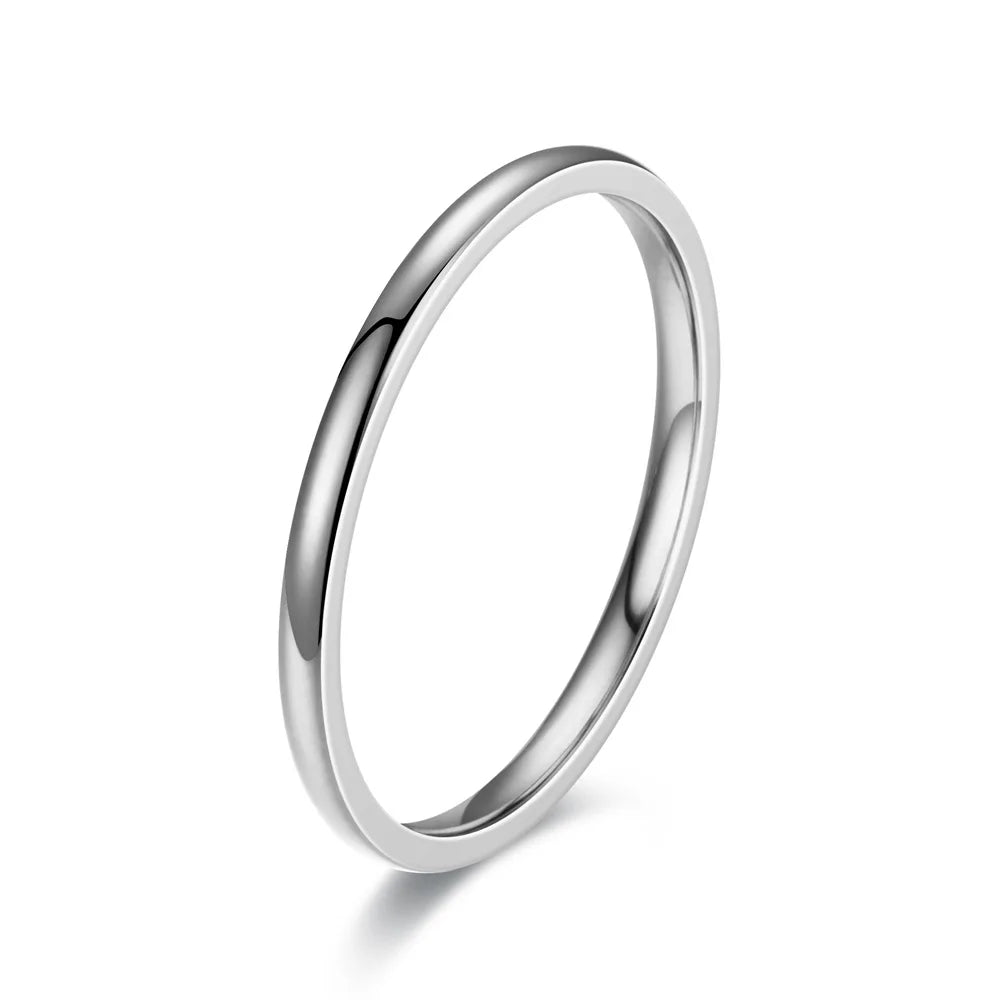 2mm Stainless Steel Ring for Women, Gold-color / Silver-color, Tail Ring for Wedding,