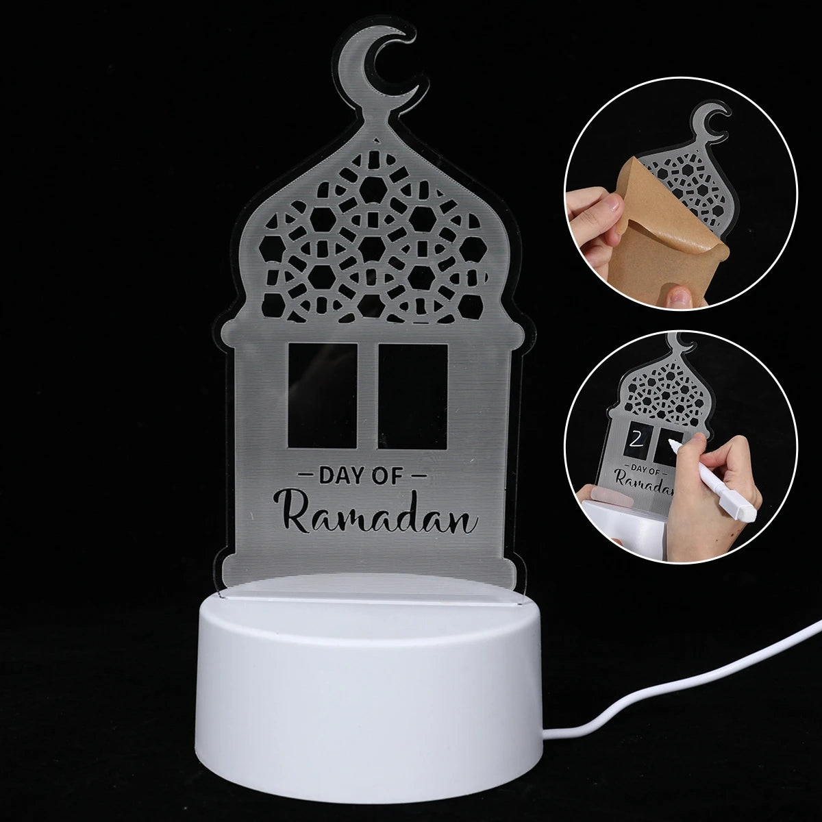 Eid Mubarak 3D Led Lamp Ramadan Night Light Led Moon Star Eid Bedroom Decoration Light Ornament Ramadan Decoration For Home