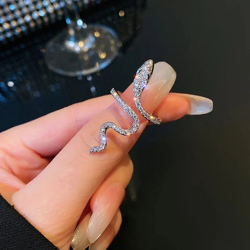 Hot Selling Micro Inlaid Zircon Snake Ring Fashionable And Personalized for women