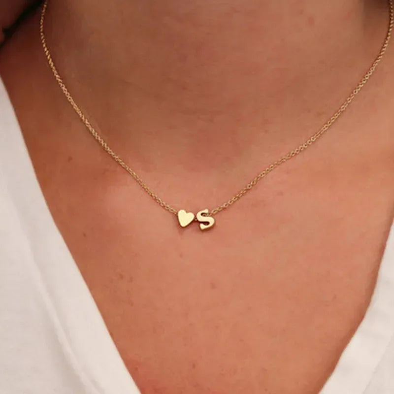 Tiny Heart Initial Necklace:
- Material: Metal (Gold/Silver)
- Style: Dainty
- Type: Choker
- For: Women
- Occasion:Gift