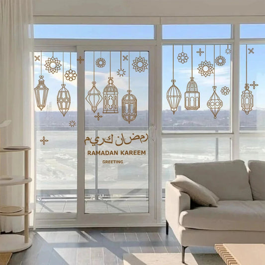 Eid Window Stickers Ramadan Decoration Eid Mubarak Decor for Home Ramadan Kareem Islam Muslim Party Supplies Eid Al-fitr