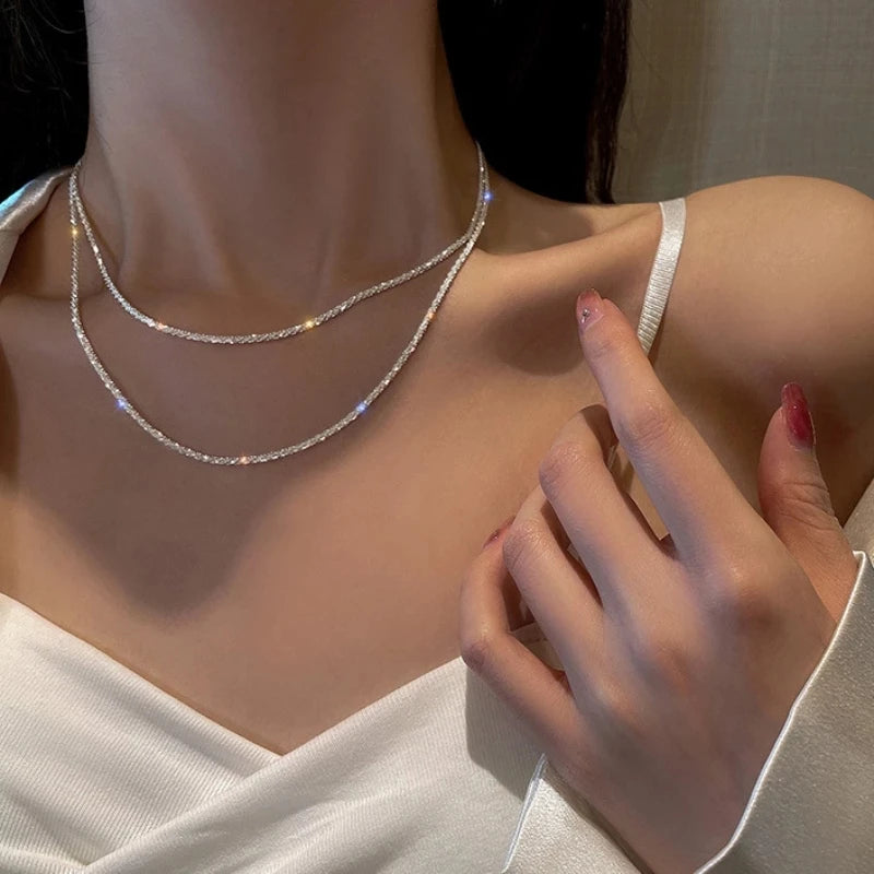 Sparkling Clavicle Chain Choker:
- Style: Fashion Jewelry
- For: Women
- Occasions:Wedding, Party, Birthday Gift