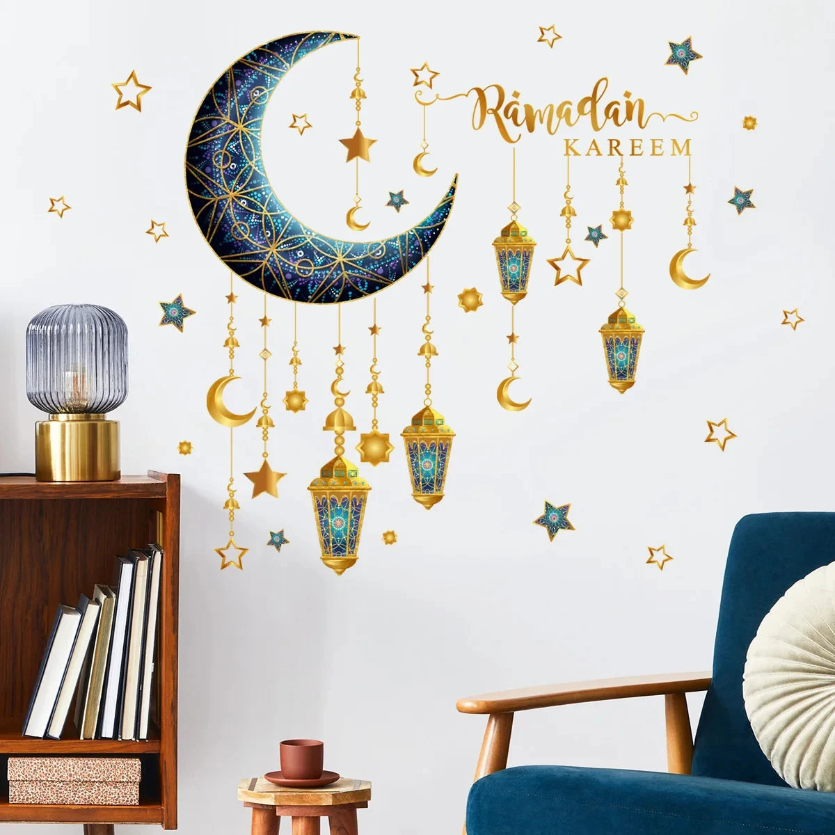 Eid Window Stickers Ramadan Decoration Eid Mubarak Decor for Home Ramadan Kareem Islam Muslim Party Supplies Eid Al-fitr