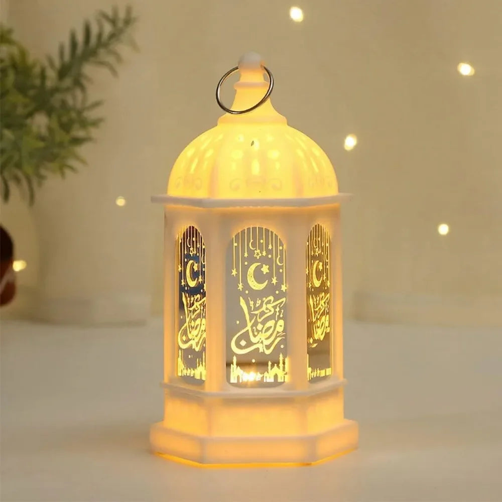 Muslim Ramadan Lantern Decor Ornament EID Mubarak LED Festival Night Light Eid Al Adha Gift Gurbang Ramadan Decoration for Home