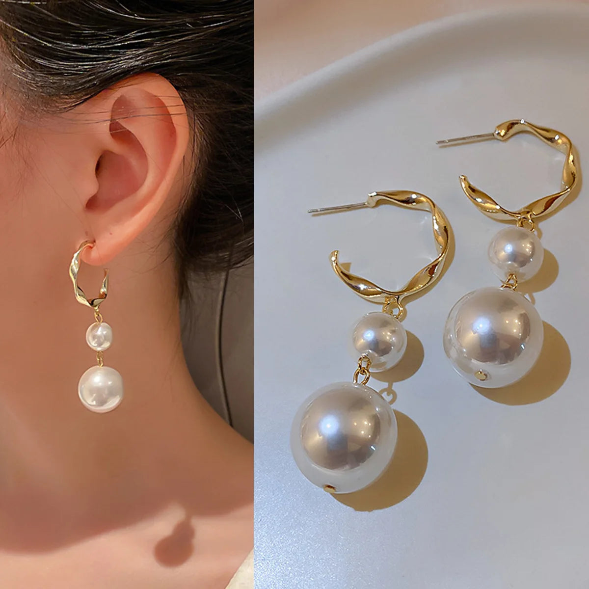 Simulation Pearl Long Earrings:
- Style: 2022 New Trend
- Design: Flower Rhinestone
- Type: Wedding Pendant Earrings