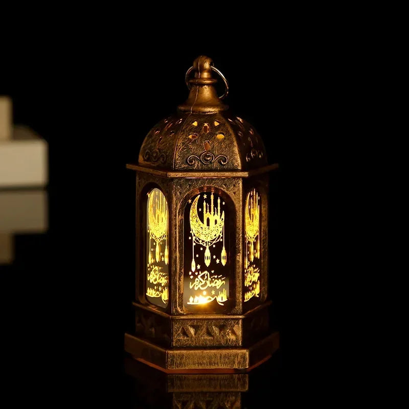 Muslim Ramadan Lantern Decor Ornament EID Mubarak LED Festival Night Light Eid Al Adha Gift Gurbang Ramadan Decoration for Home