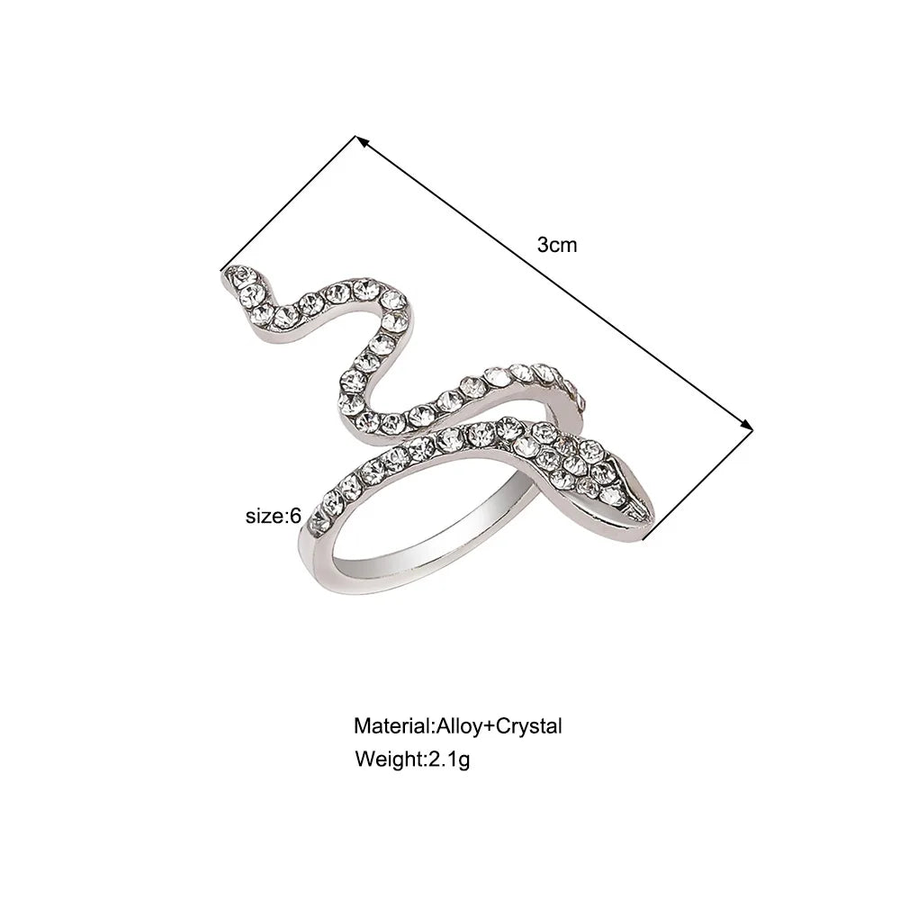 Hot Selling Micro Inlaid Zircon Snake Ring Fashionable And Personalized for women