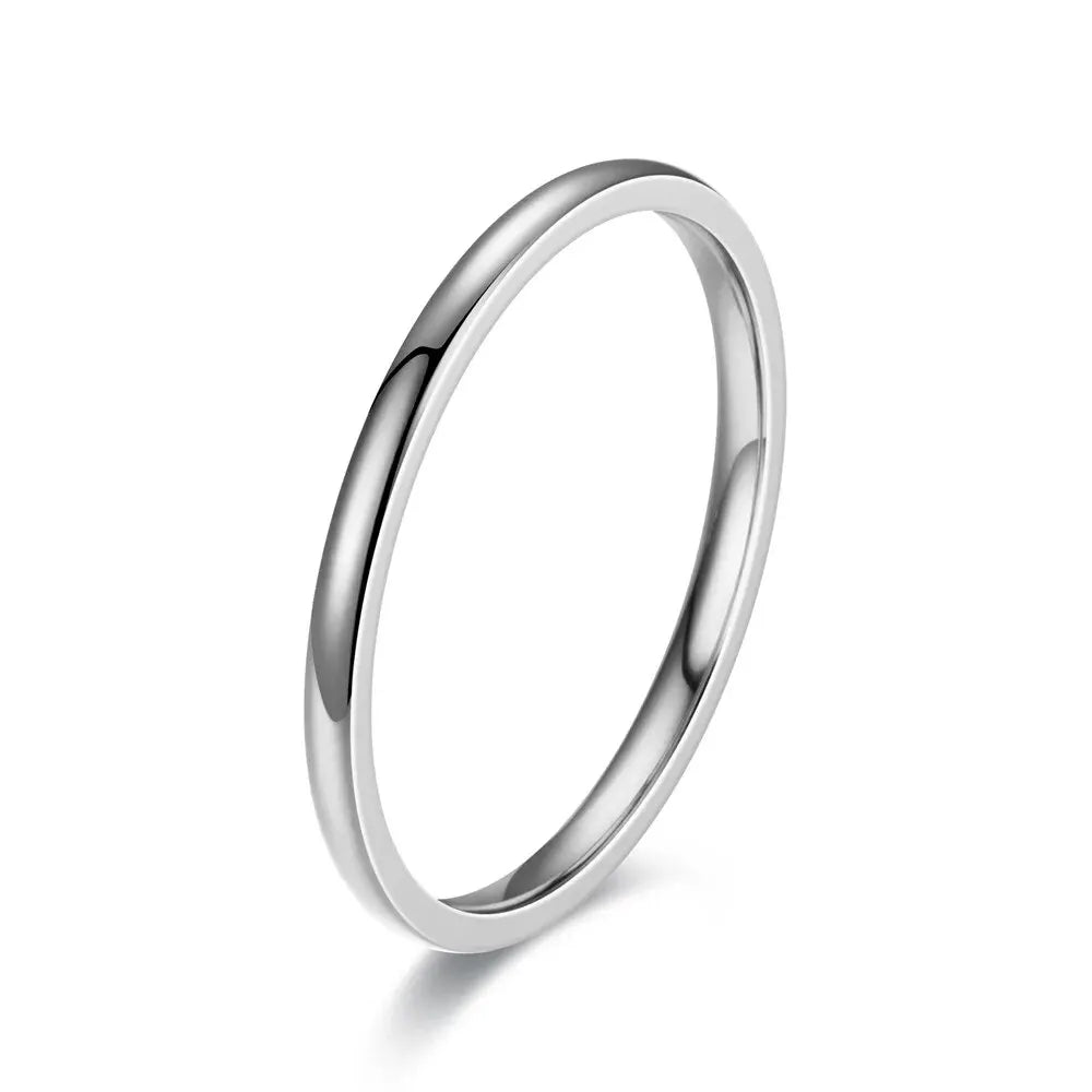 2mm Stainless Steel Ring for Women, Gold-color / Silver-color, Tail Ring for Wedding,